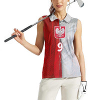 Custom Polish Football Women Sleeveless Polo Shirt Eagle Wings Grunge Sporty Half Style - Wonder Print Shop