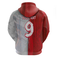 Custom Polish Football Zip Hoodie Eagle Wings Grunge Sporty Half Style - Wonder Print Shop