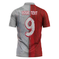 Custom Polish Football Zipper Polo Shirt Eagle Wings Grunge Sporty Half Style - Wonder Print Shop