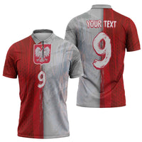 Custom Polish Football Zipper Polo Shirt Eagle Wings Grunge Sporty Half Style - Wonder Print Shop