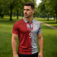 Custom Polish Football Zipper Polo Shirt Eagle Wings Grunge Sporty Half Style - Wonder Print Shop