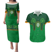 Custom Ireland Football Couples Matching Puletasi and Hawaiian Shirt The Boys in Green-Go Champions