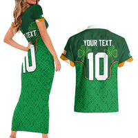 Custom Ireland Football Couples Matching Short Sleeve Bodycon Dress and Hawaiian Shirt The Boys in Green-Go Champions