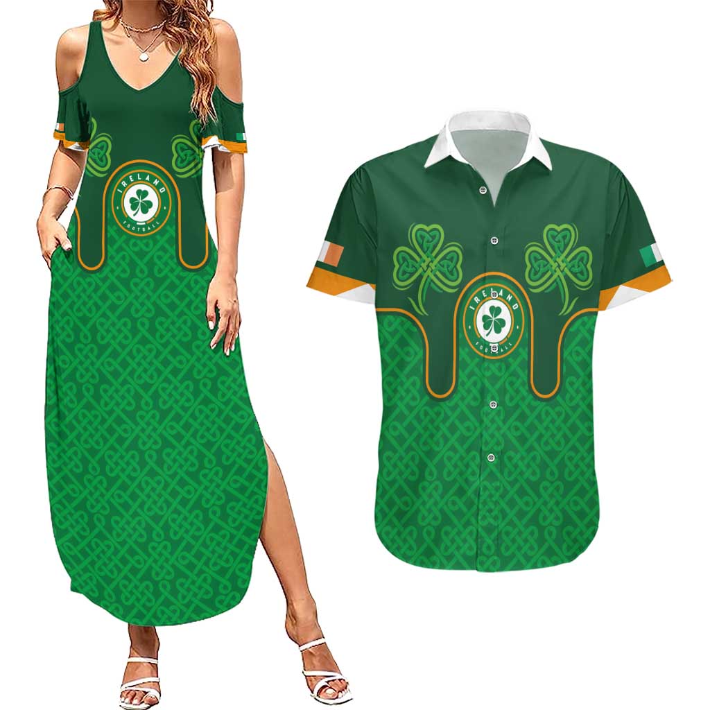 Custom Ireland Football Couples Matching Summer Maxi Dress and Hawaiian Shirt The Boys in Green-Go Champions