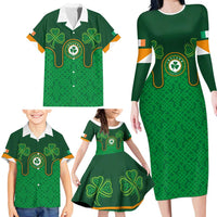 Custom Ireland Football Family Matching Long Sleeve Bodycon Dress and Hawaiian Shirt The Boys in Green-Go Champions