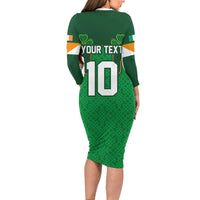 Custom Ireland Football Family Matching Long Sleeve Bodycon Dress and Hawaiian Shirt The Boys in Green-Go Champions