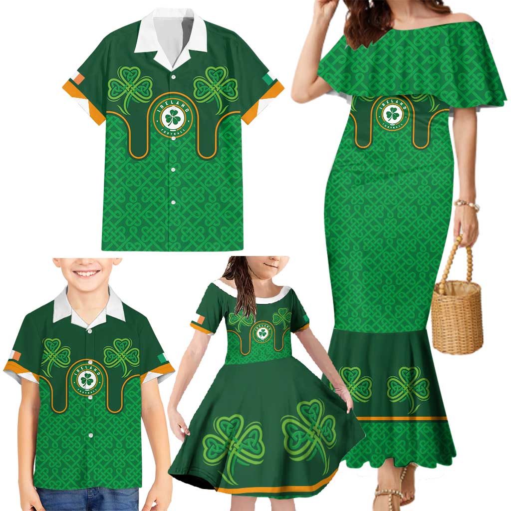Custom Ireland Football Family Matching Mermaid Dress and Hawaiian Shirt The Boys in Green-Go Champions