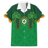 Custom Ireland Football Family Matching Off Shoulder Short Dress and Hawaiian Shirt The Boys in Green-Go Champions