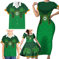 Custom Ireland Football Family Matching Short Sleeve Bodycon Dress and Hawaiian Shirt The Boys in Green-Go Champions