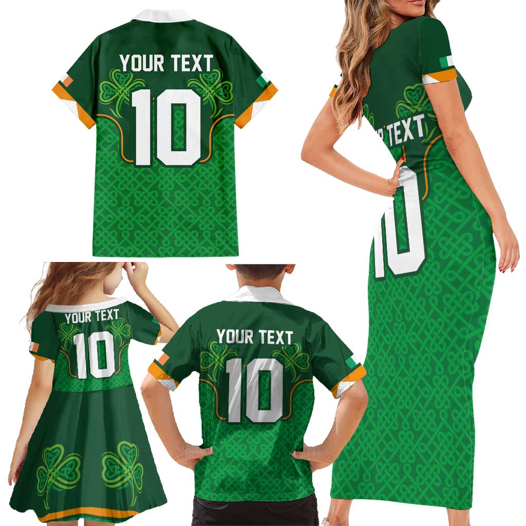 Custom Ireland Football Family Matching Short Sleeve Bodycon Dress and Hawaiian Shirt The Boys in Green-Go Champions