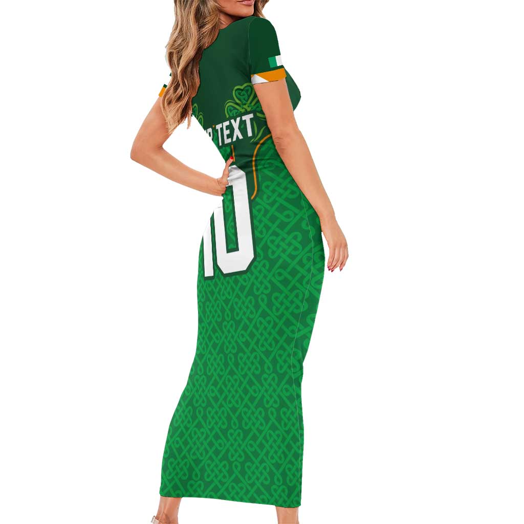 Custom Ireland Football Family Matching Short Sleeve Bodycon Dress and Hawaiian Shirt The Boys in Green-Go Champions