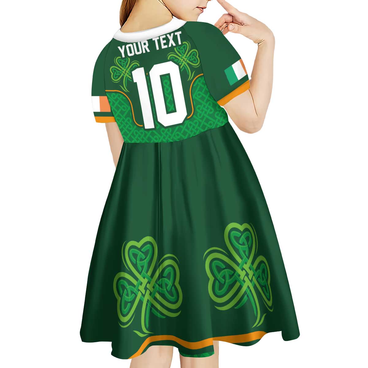Custom Ireland Football Kid Short Sleeve Dress The Boys in Green-Go Champions