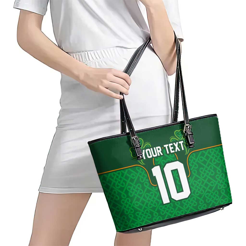 Custom Ireland Football Leather Tote Bag The Boys in Green-Go Champions