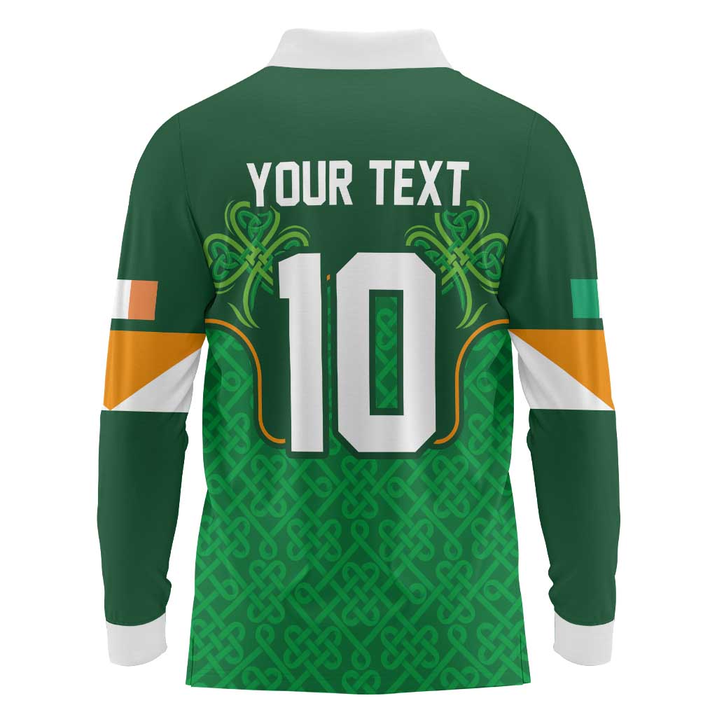 Custom Ireland Football Long Sleeve Polo Shirt The Boys in Green-Go Champions