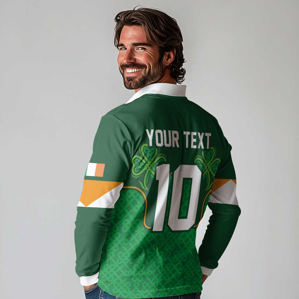 Custom Ireland Football Long Sleeve Polo Shirt The Boys in Green-Go Champions