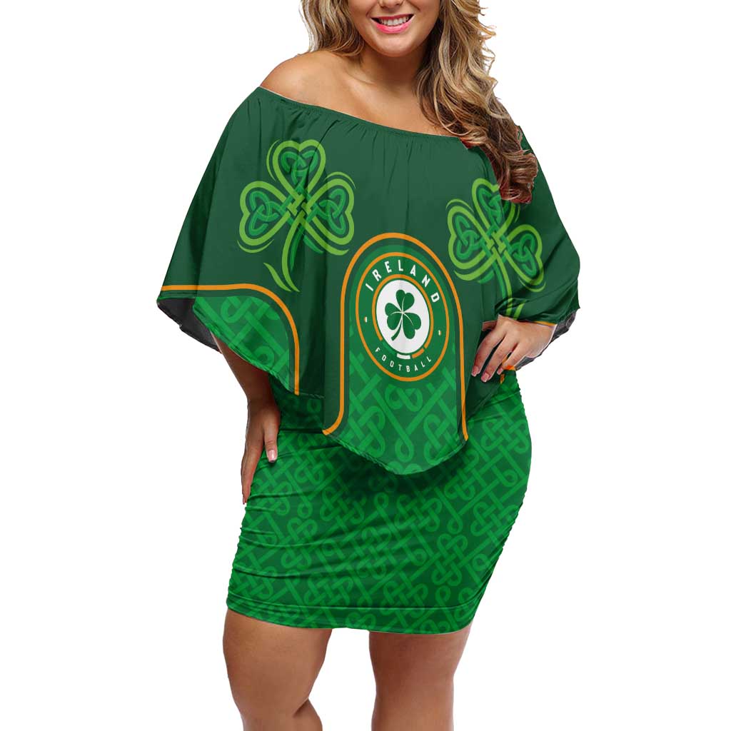 Custom Ireland Football Off Shoulder Short Dress The Boys in Green-Go Champions
