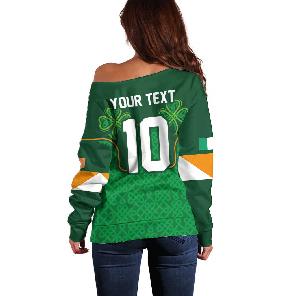 Custom Ireland Football Off Shoulder Sweater The Boys in Green-Go Champions