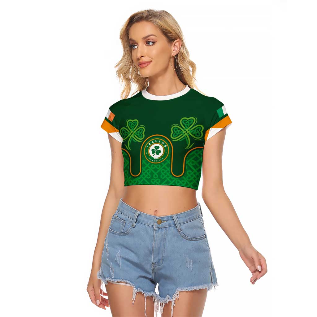 Custom Ireland Football Raglan Cropped T Shirt The Boys in Green-Go Champions