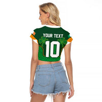 Custom Ireland Football Raglan Cropped T Shirt The Boys in Green-Go Champions