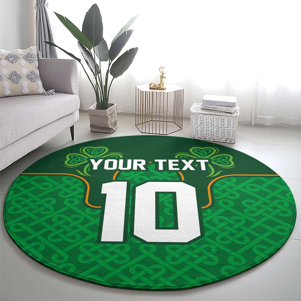 Custom Ireland Football Round Carpet The Boys in Green-Go Champions