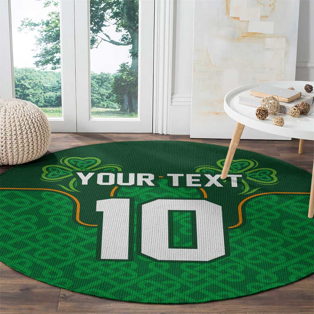 Custom Ireland Football Round Carpet The Boys in Green-Go Champions