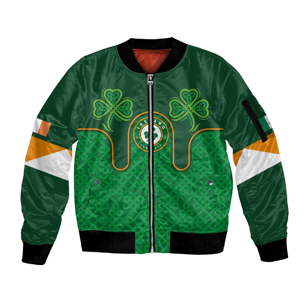 Custom Ireland Football Sleeve Zip Bomber Jacket The Boys in Green-Go Champions