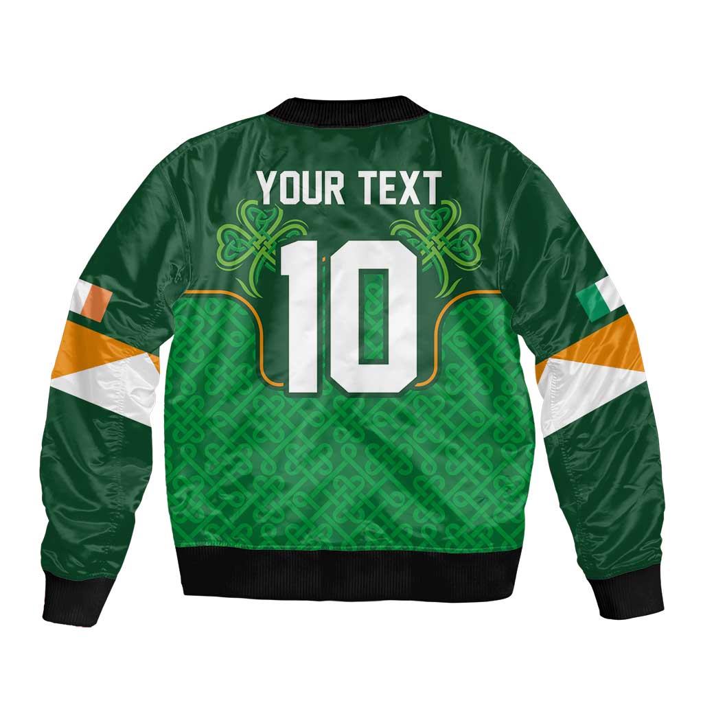 Custom Ireland Football Sleeve Zip Bomber Jacket The Boys in Green-Go Champions