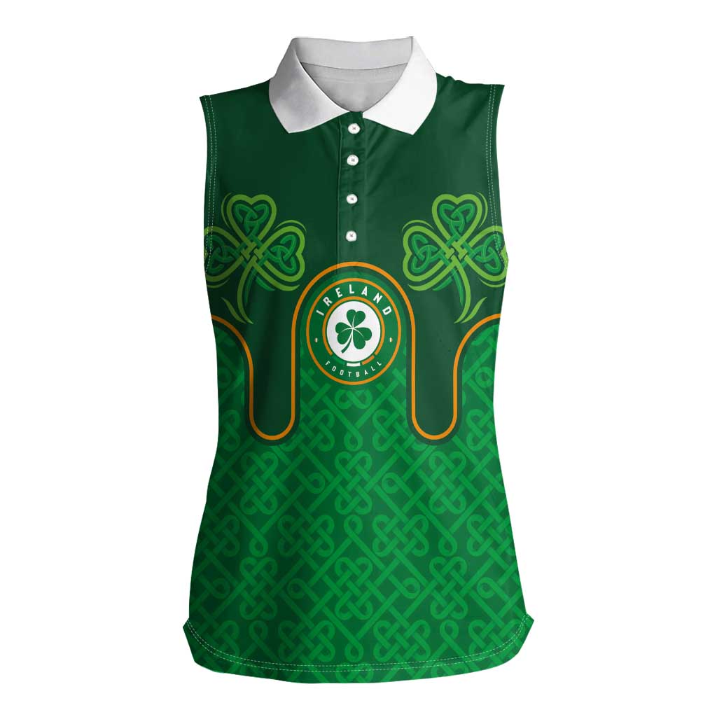 Custom Ireland Football Women Sleeveless Polo Shirt The Boys in Green-Go Champions