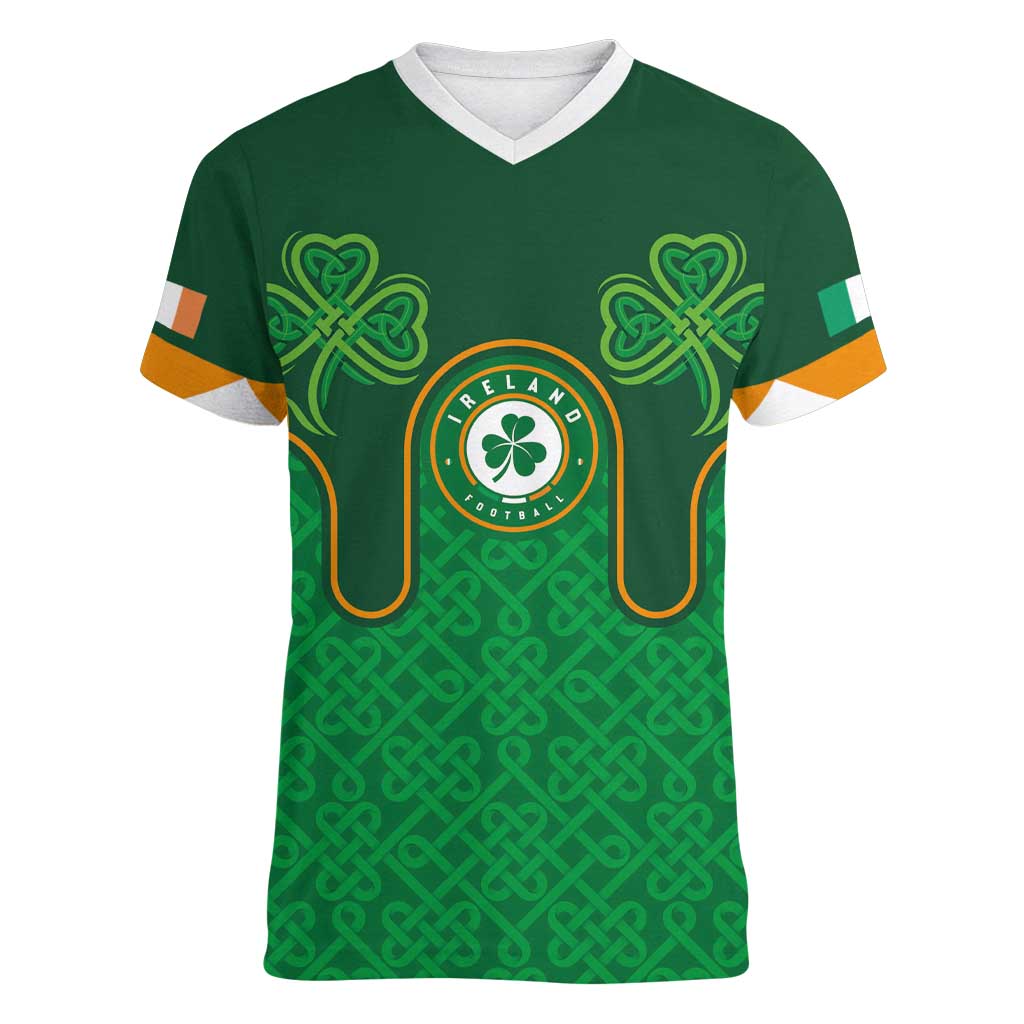 Custom Ireland Football Women V-Neck T-Shirt The Boys in Green-Go Champions