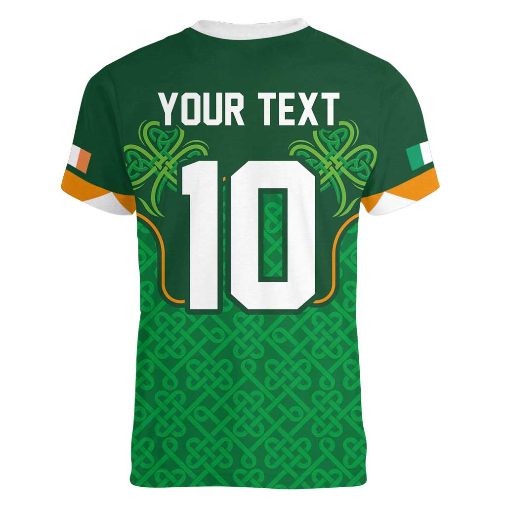 Custom Ireland Football Women V-Neck T-Shirt The Boys in Green-Go Champions