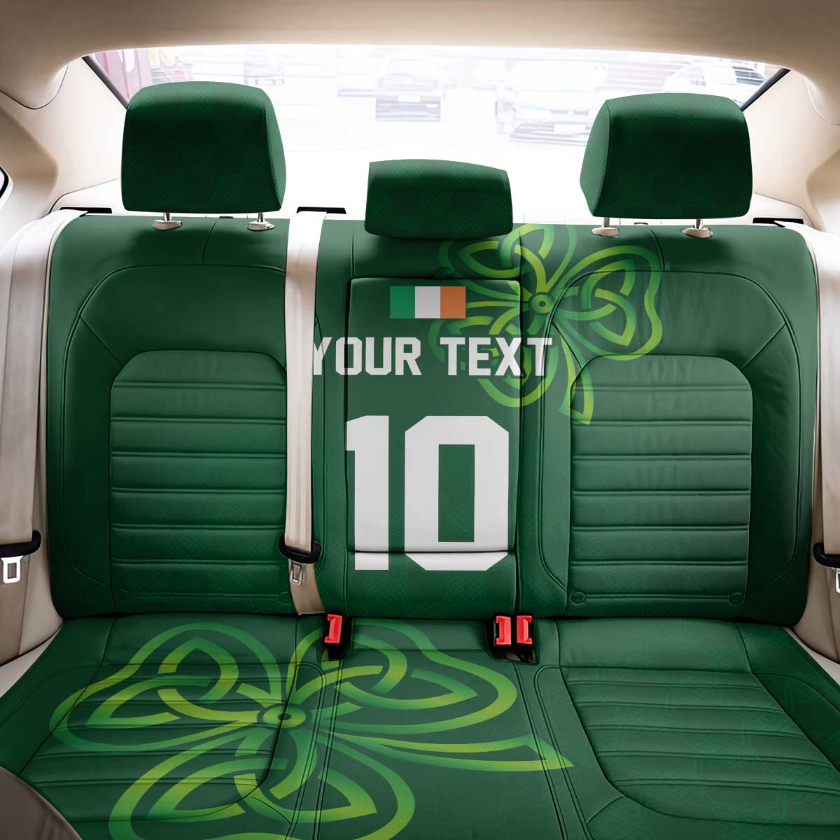 Custom Ireland Rugby-Celtic Shamrocks Back Car Seat Cover
