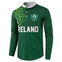 Custom Ireland Rugby-Celtic Shamrocks Button Sweatshirt