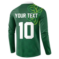 Custom Ireland Rugby-Celtic Shamrocks Button Sweatshirt
