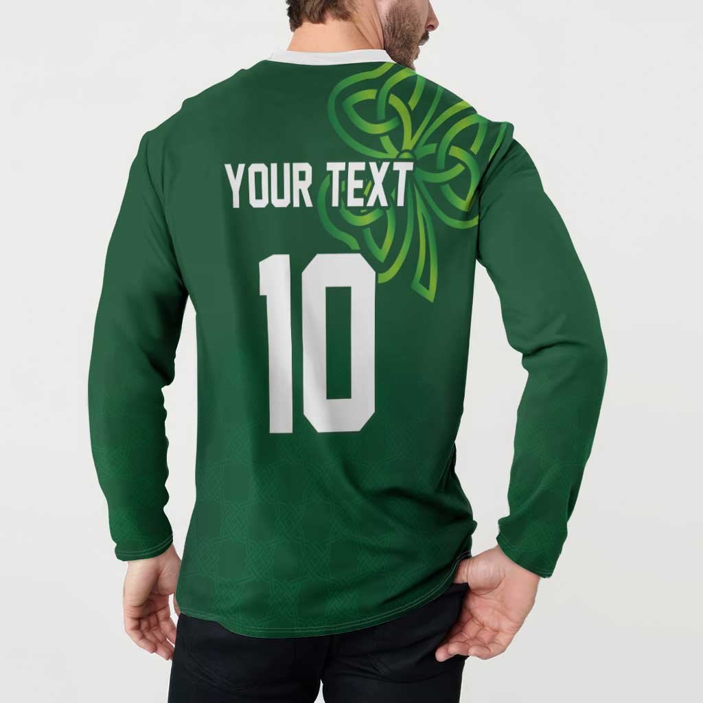 Custom Ireland Rugby-Celtic Shamrocks Button Sweatshirt