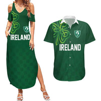 Custom Ireland Rugby-Celtic Shamrocks Couples Matching Summer Maxi Dress and Hawaiian Shirt