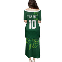 Custom Ireland Rugby-Celtic Shamrocks Family Matching Puletasi and Hawaiian Shirt