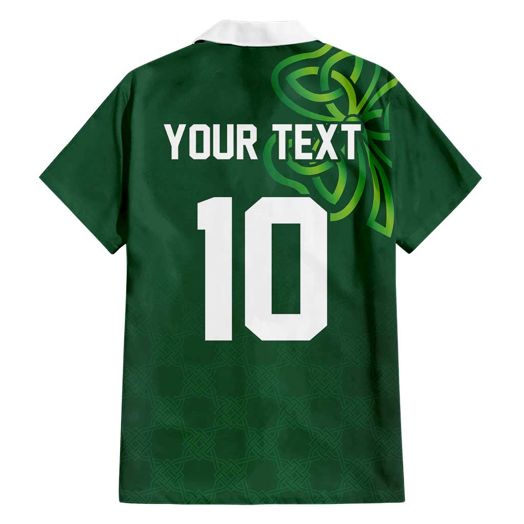 Custom Ireland Rugby-Celtic Shamrocks Family Matching Short Sleeve Bodycon Dress and Hawaiian Shirt