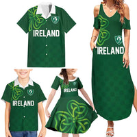 Custom Ireland Rugby-Celtic Shamrocks Family Matching Summer Maxi Dress and Hawaiian Shirt