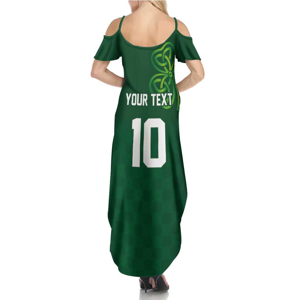 Custom Ireland Rugby-Celtic Shamrocks Family Matching Summer Maxi Dress and Hawaiian Shirt