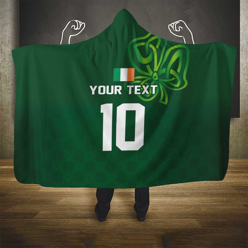 Custom Ireland Rugby-Celtic Shamrocks Hooded Blanket