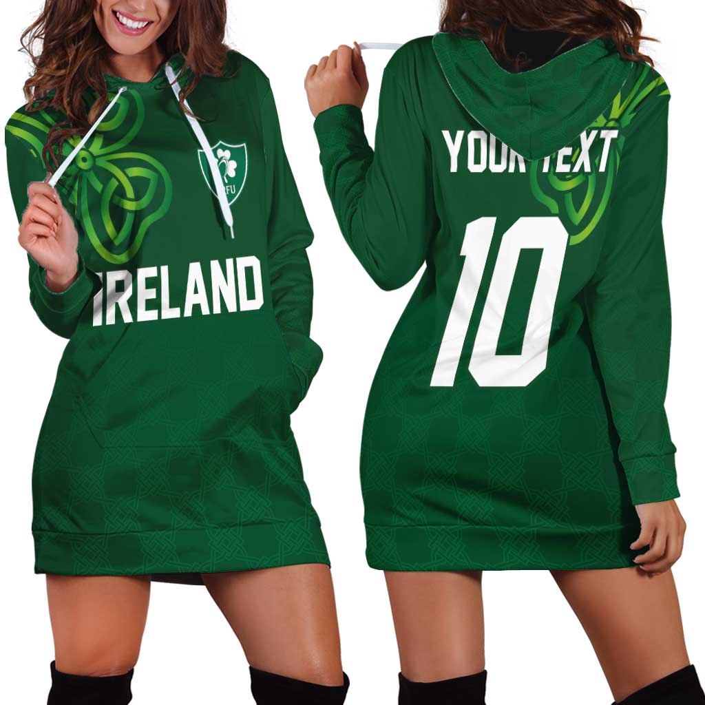 Custom Ireland Rugby-Celtic Shamrocks Hoodie Dress