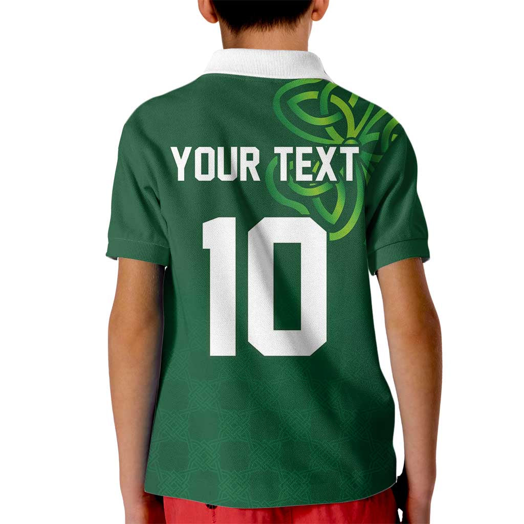 Custom Ireland Rugby-Celtic Shamrocks Kid Polo Shirt