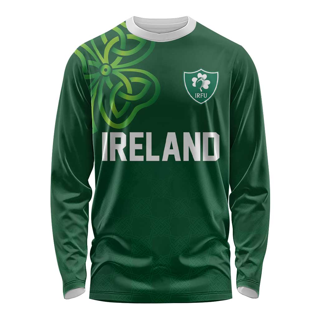 Custom Ireland Rugby-Celtic Shamrocks Long Sleeve Shirt