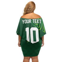 Custom Ireland Rugby-Celtic Shamrocks Off Shoulder Short Dress