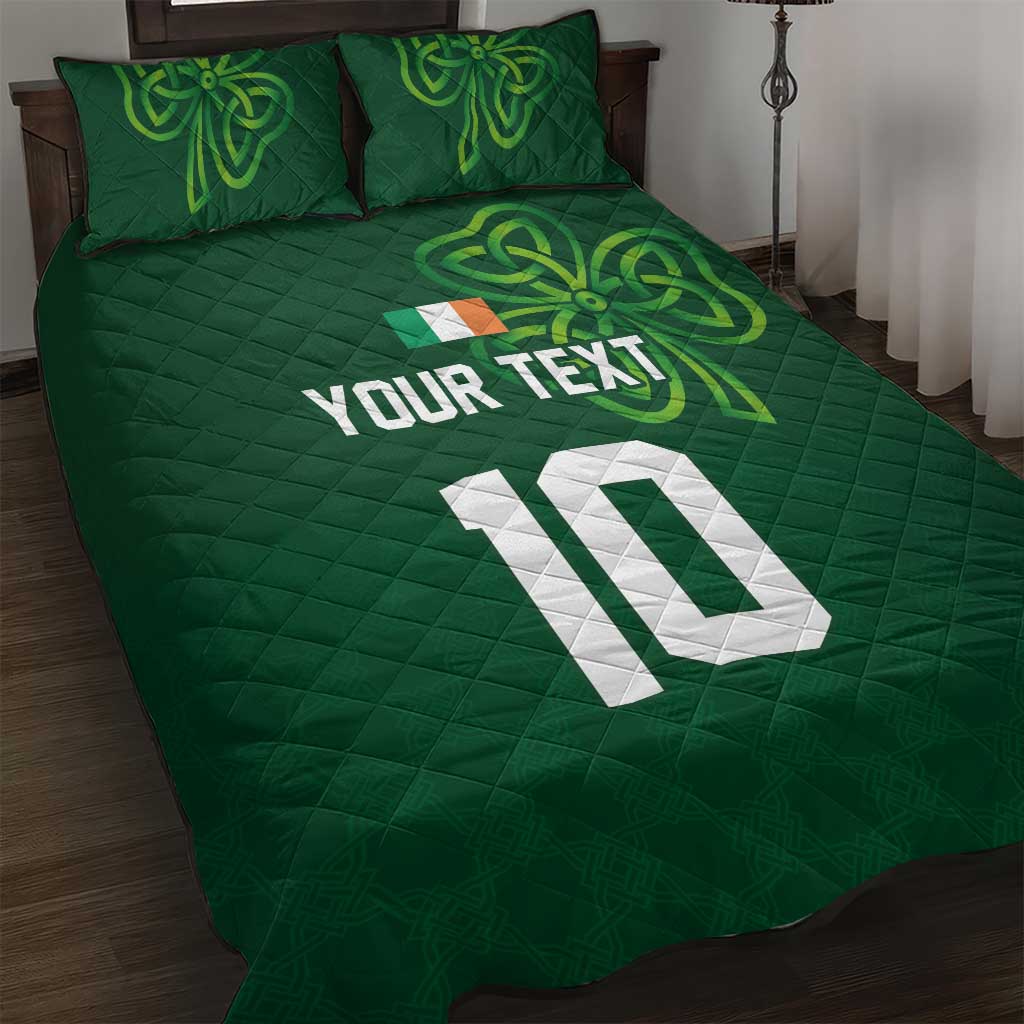 Custom Ireland Rugby-Celtic Shamrocks Quilt Bed Set