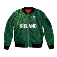Custom Ireland Rugby-Celtic Shamrocks Sleeve Zip Bomber Jacket