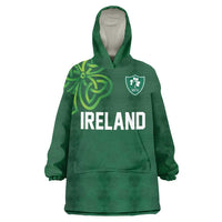 Custom Ireland Rugby-Celtic Shamrocks Wearable Blanket Hoodie