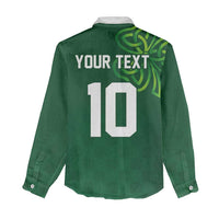 Custom Ireland Rugby-Celtic Shamrocks Women Casual Shirt