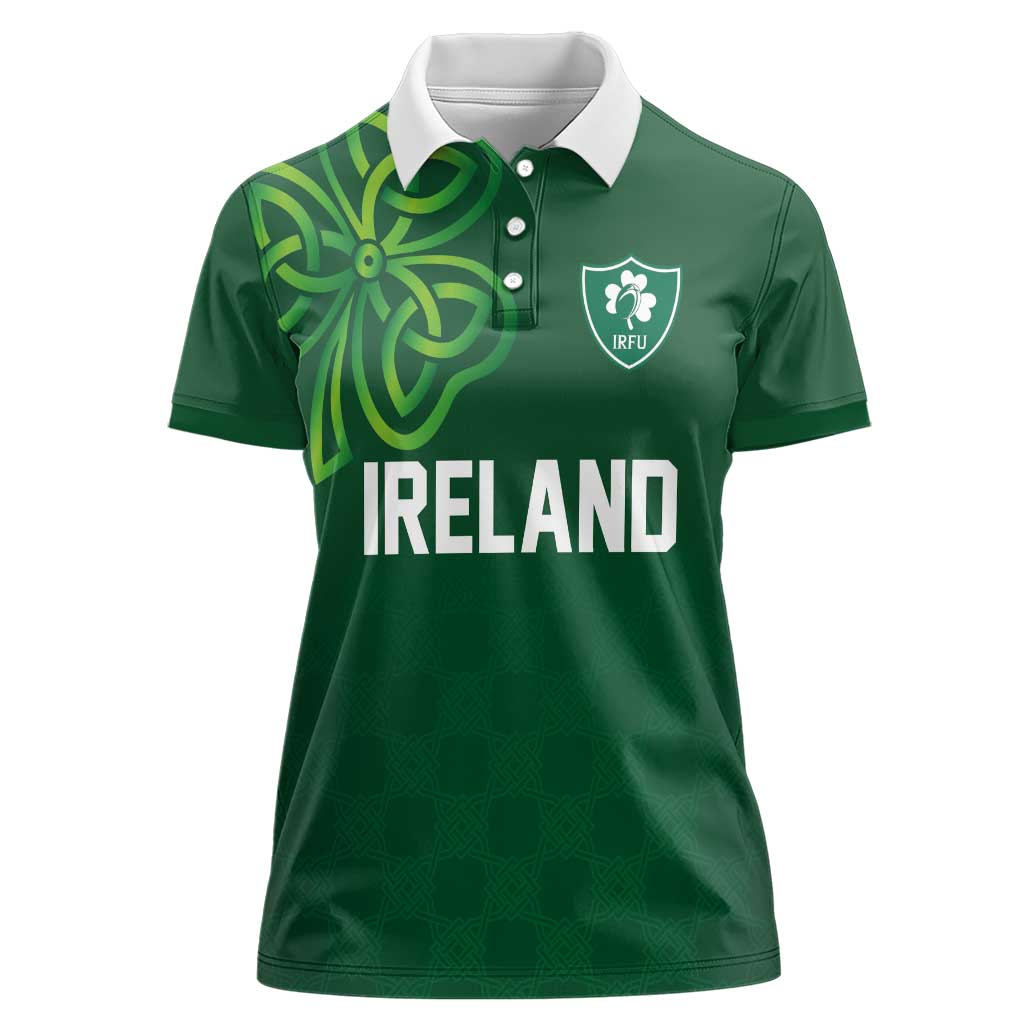 Custom Ireland Rugby-Celtic Shamrocks Women Polo Shirt