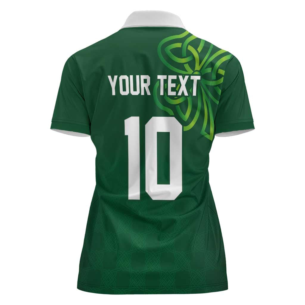 Custom Ireland Rugby-Celtic Shamrocks Women Polo Shirt